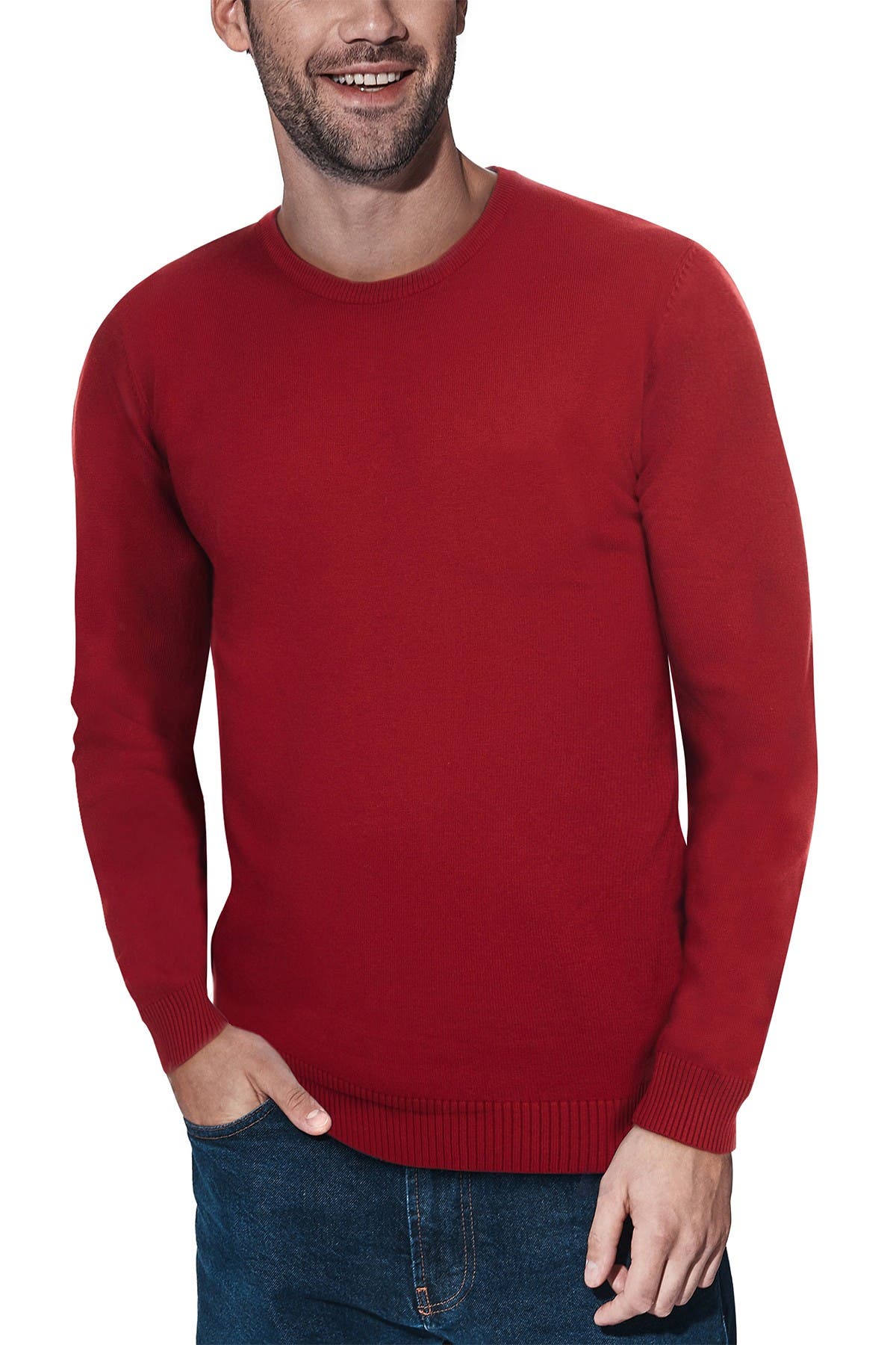 Coolred-Men Crewneck Knit Jumper Casual Assorted Colors Pullover Sweater 